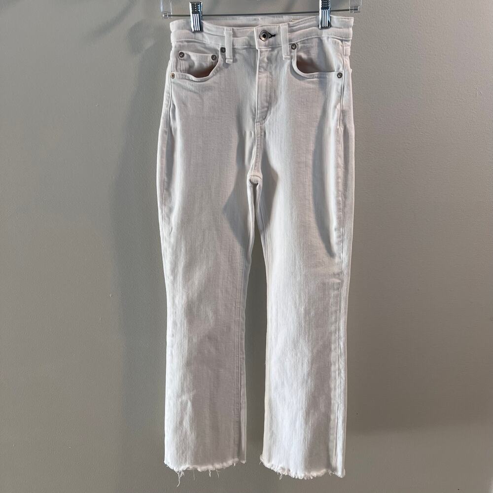 Rag & Bone White Nina High Rise Ankle Flare Jeans Size 25